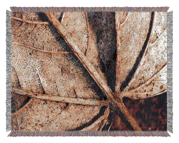 The Life Of A Leaf Chocolate Woven Blanket