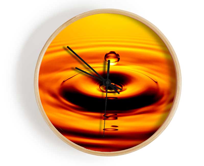 Orange Water Droplet Clock - Wallart-Direct UK