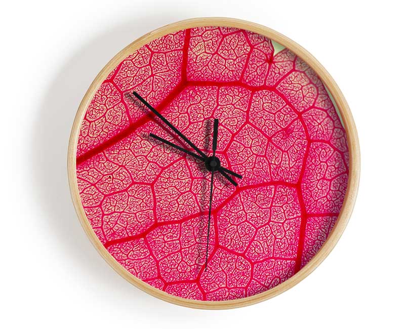 Pink Leave Beauty Clock - Wallart-Direct UK