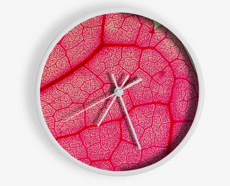 Pink Leave Beauty Clock - Wallart-Direct UK