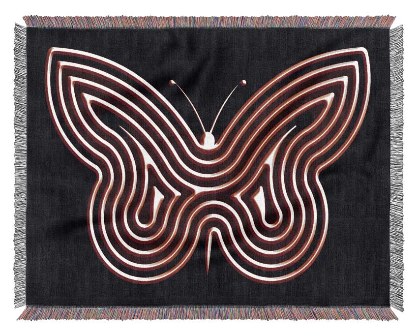 Red Butterfly Wings Woven Blanket