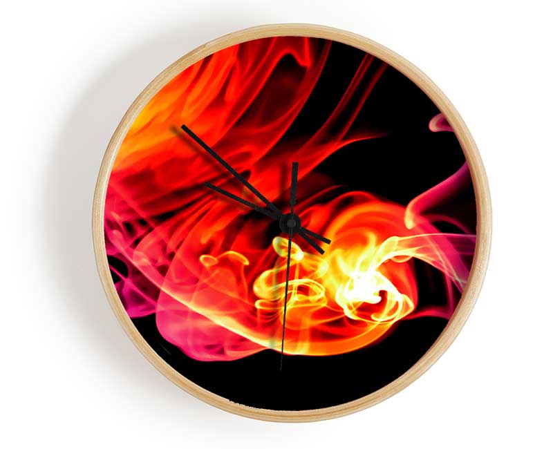 Orange Fireflies Clock - Wallart-Direct UK