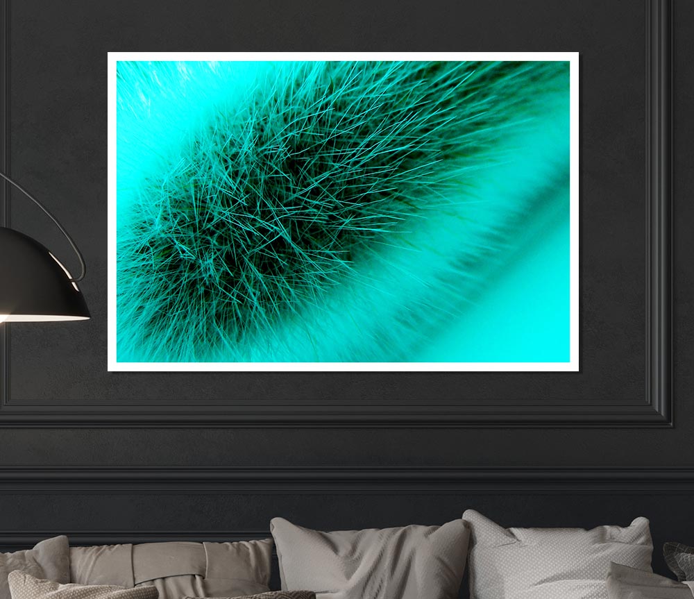 Green Fur Print Poster Wall Art