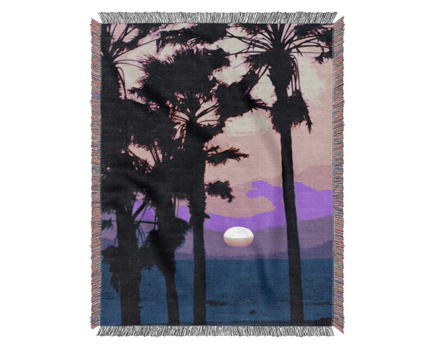 Paradise Ocean Sunset Woven Blanket