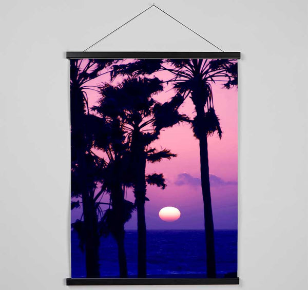 Paradise Ocean Sunset Hanging Poster - Wallart-Direct UK