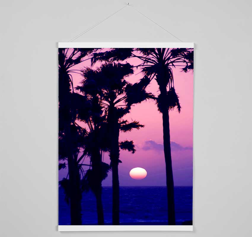 Paradise Ocean Sunset Hanging Poster - Wallart-Direct UK