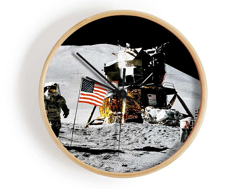 American Moon Landing Clock - Wallart-Direct UK