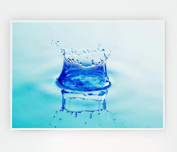 Aqua Splash Print Poster Wall Art