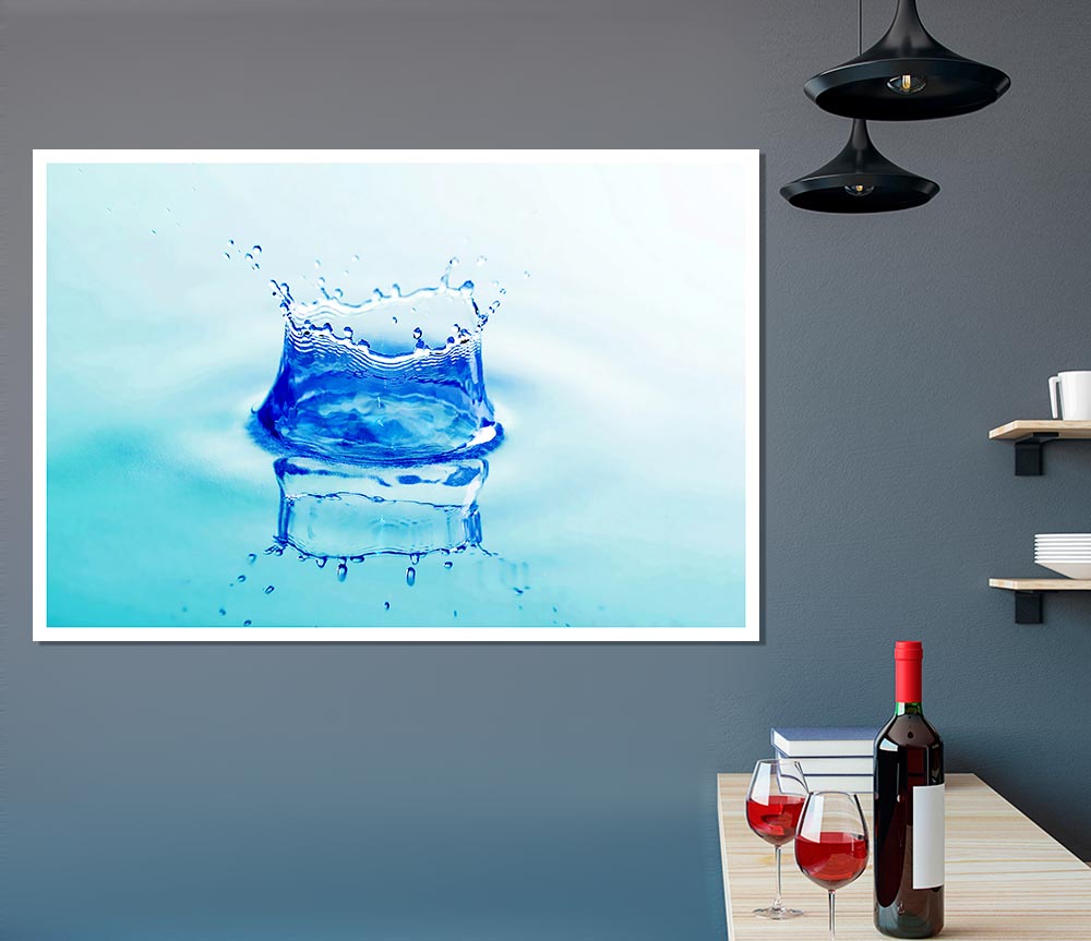 Aqua Splash Print Poster Wall Art