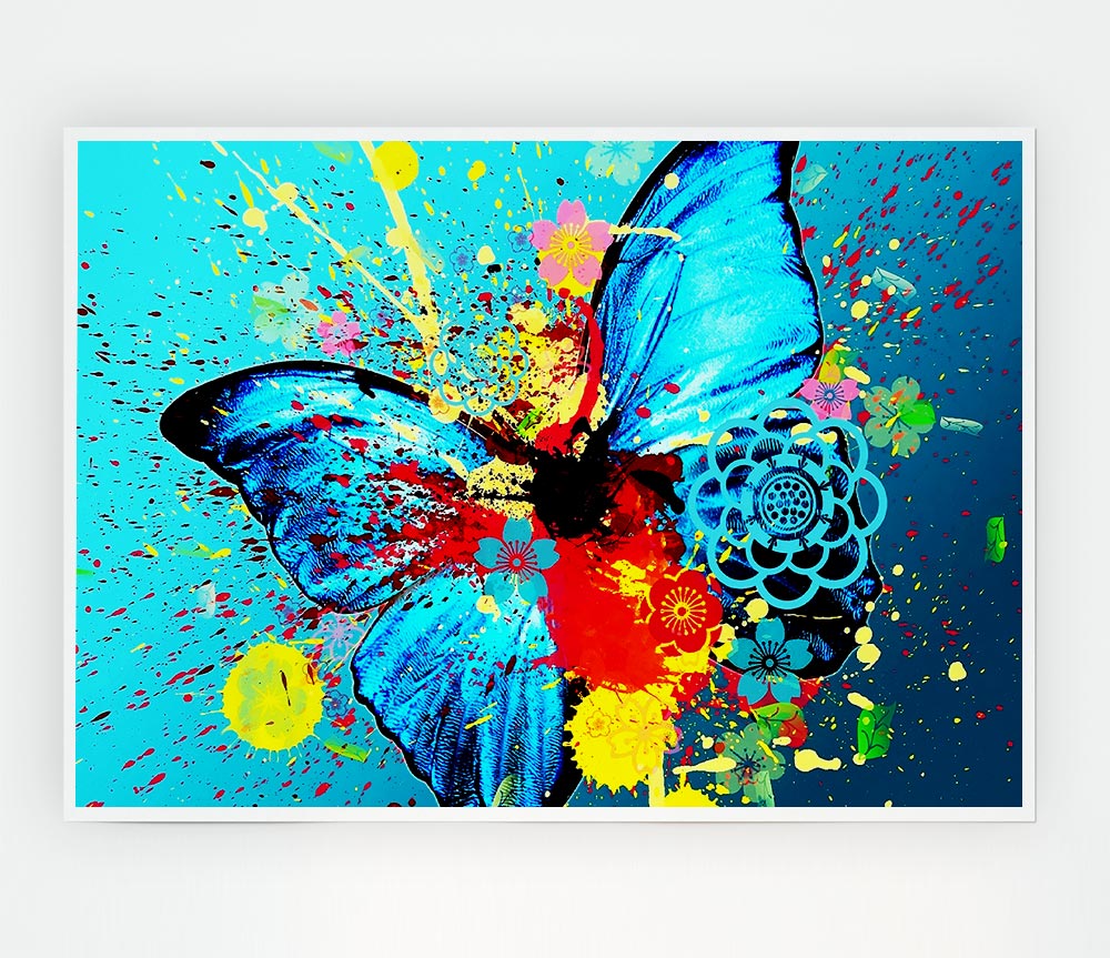 Butterfly Splash Print Poster Wall Art