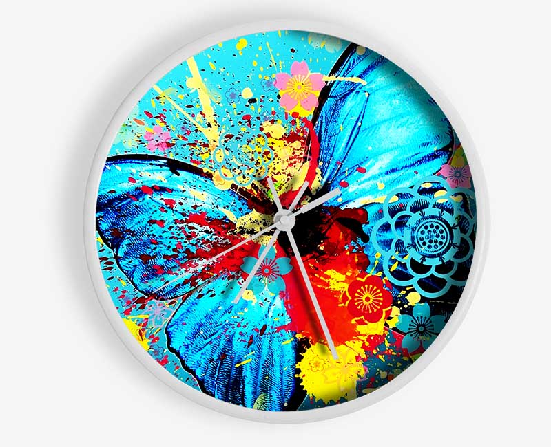 Butterfly Splash Clock - Wallart-Direct UK