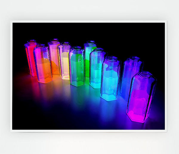 Vibrant Rainbow Tubes Print Poster Wall Art