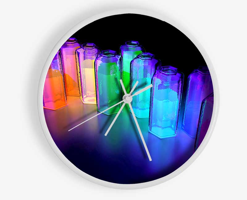 Vibrant Rainbow Tubes Clock - Wallart-Direct UK