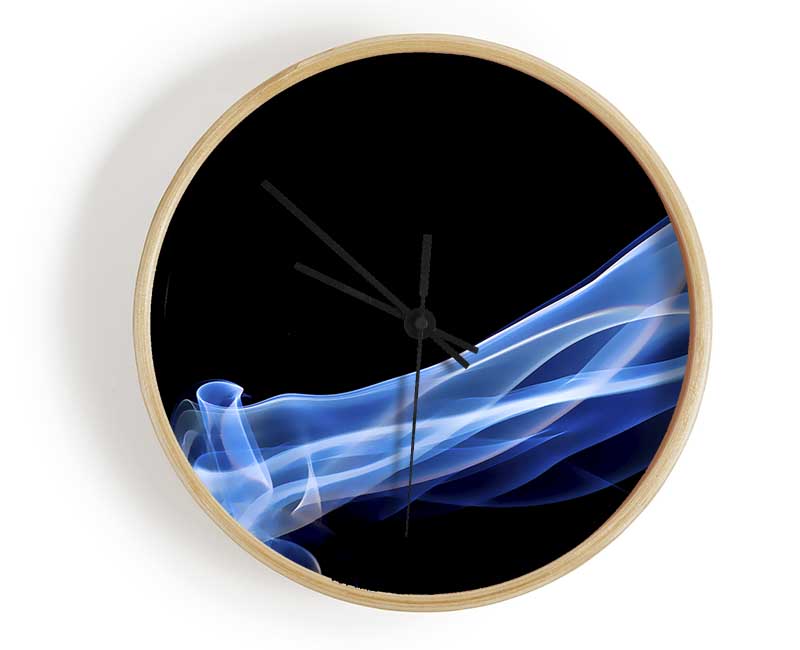 Blue Smoke On Black Clock - Wallart-Direct UK