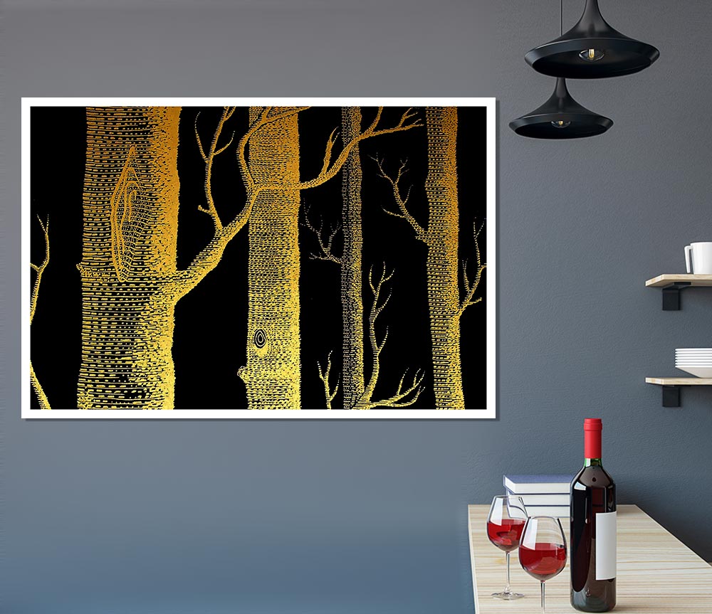 The Night Time Woodland Print Poster Wall Art