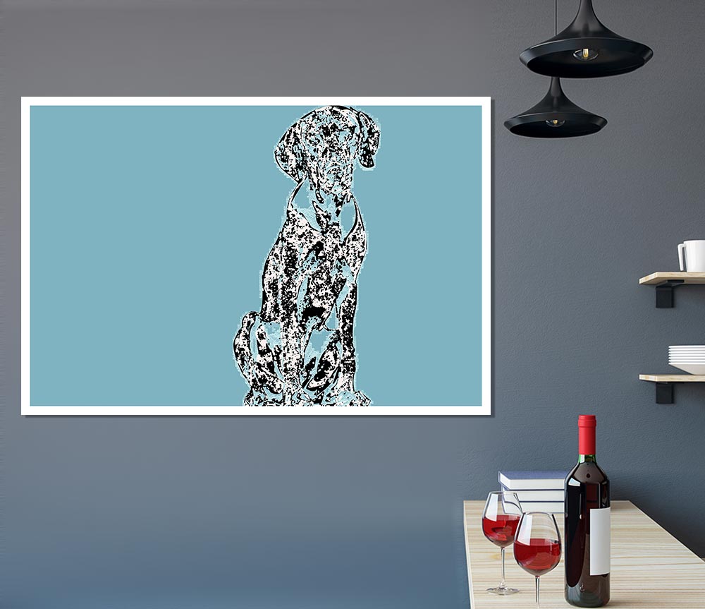 Dalmatian Blue Print Poster Wall Art