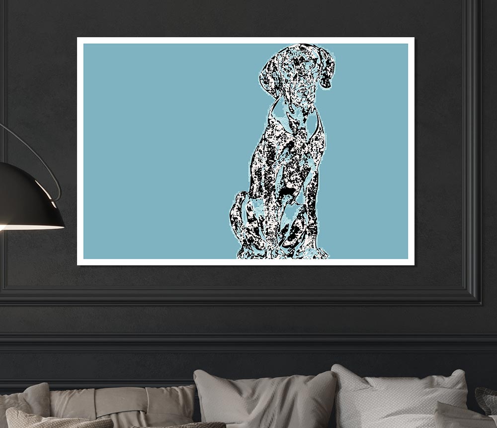 Dalmatian Blue Print Poster Wall Art