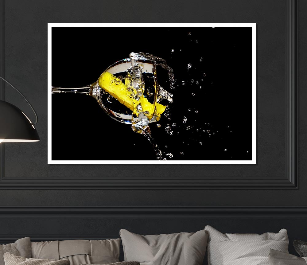 Gin And Tonic With Lemon Print Poster Wall Art