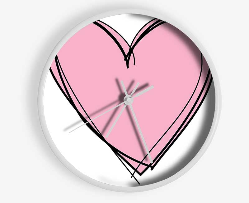 Pink Heart Clock - Wallart-Direct UK