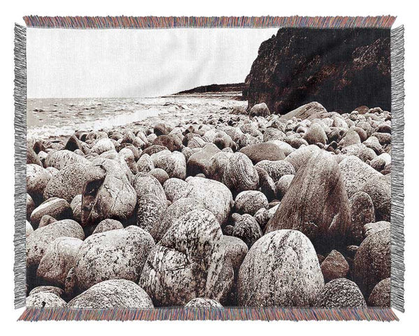 Pebbles Of The Ocean Brown Woven Blanket