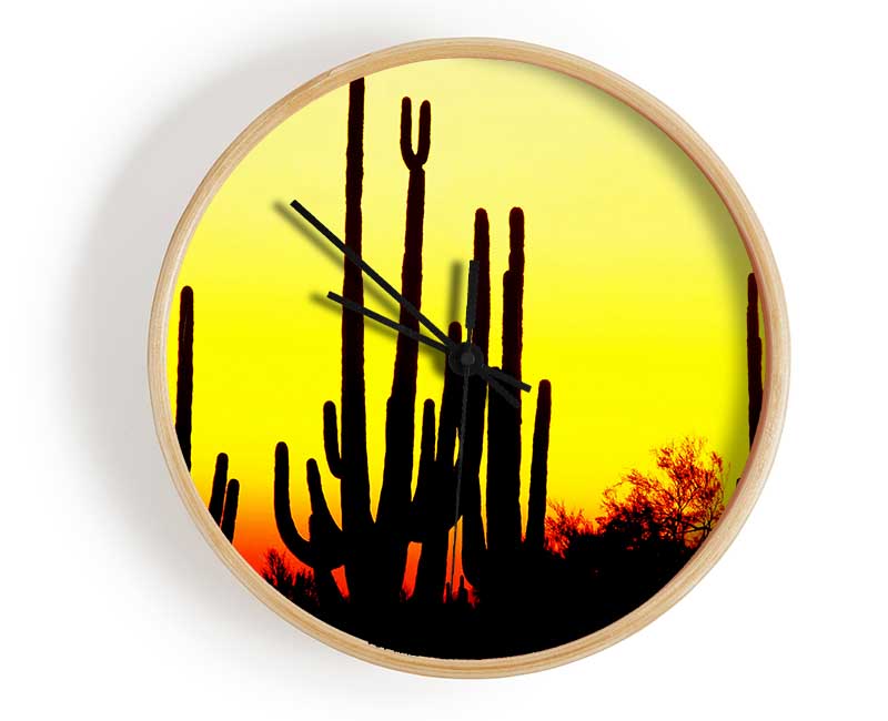 Desert Cactus Sunrise Clock - Wallart-Direct UK