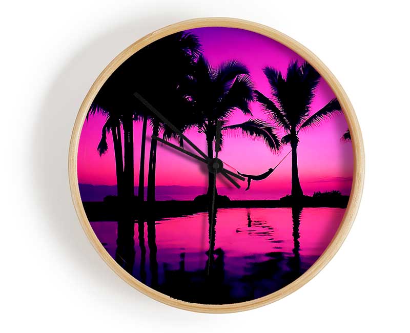 Dreaming Wonderland Pink Purple Clock - Wallart-Direct UK