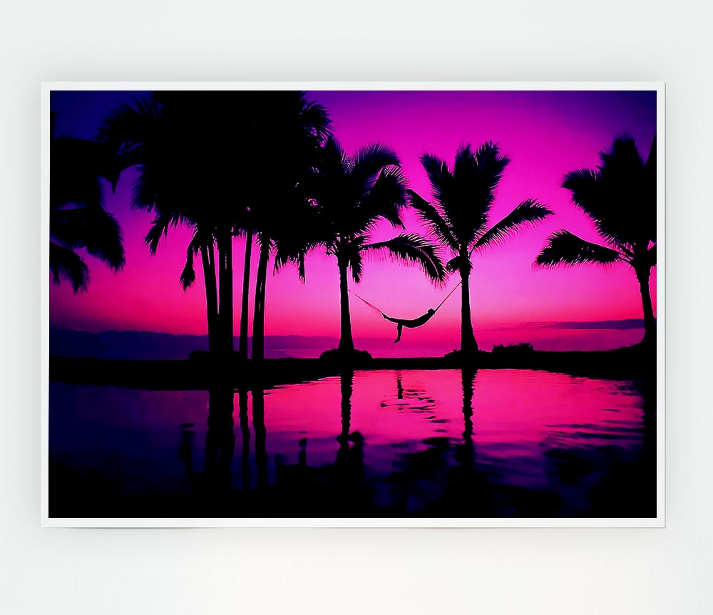 Dreaming Wonderland Pink Purple Print Poster Wall Art