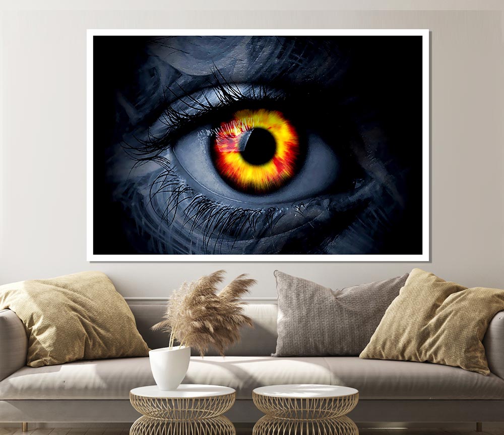 Fire Eye Print Poster Wall Art