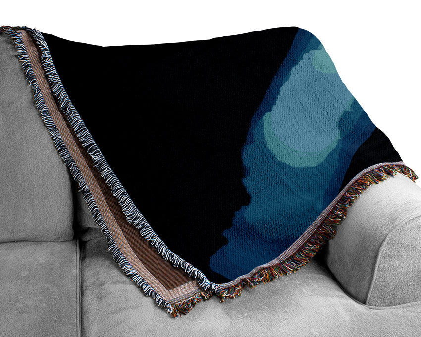 Blue Deep Sea Diver Woven Blanket