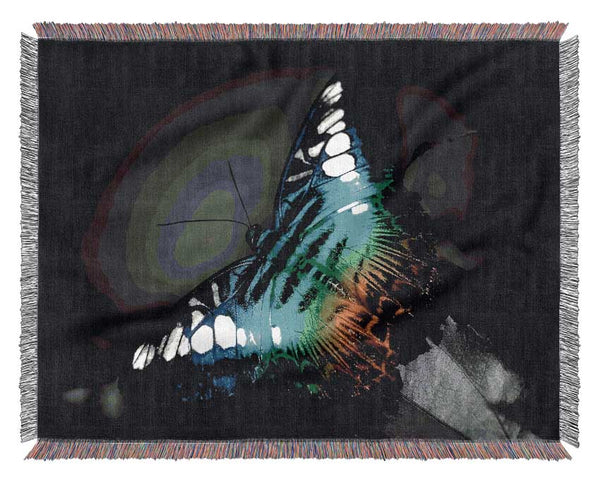 Psychedelic Butterfly 2 Woven Blanket