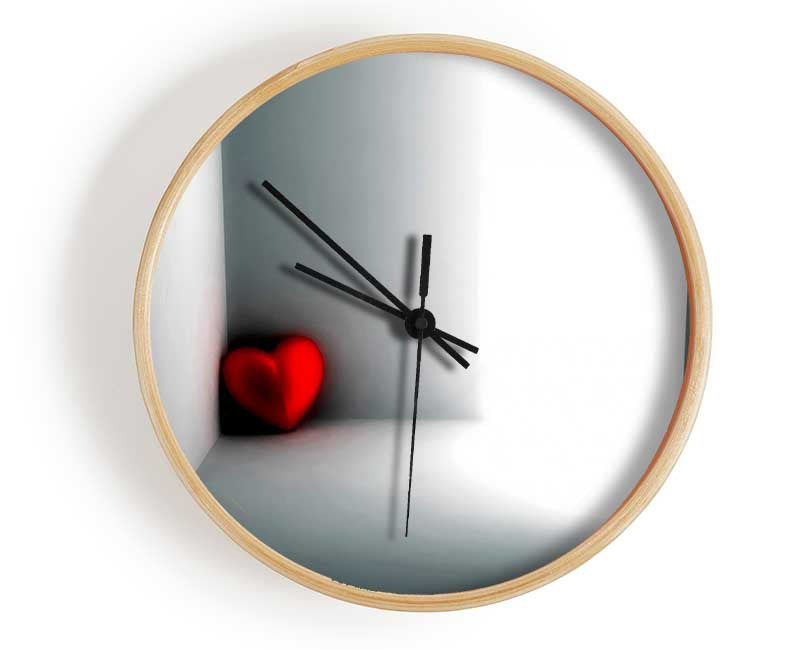 Red Love Heart Corner Clock - Wallart-Direct UK