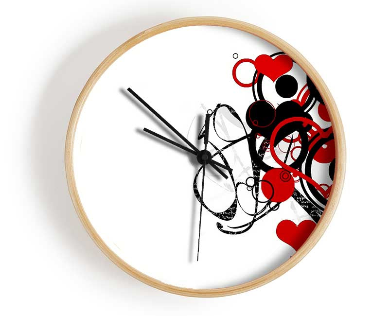 Circles And Hearts Clock - Wallart-Direct UK