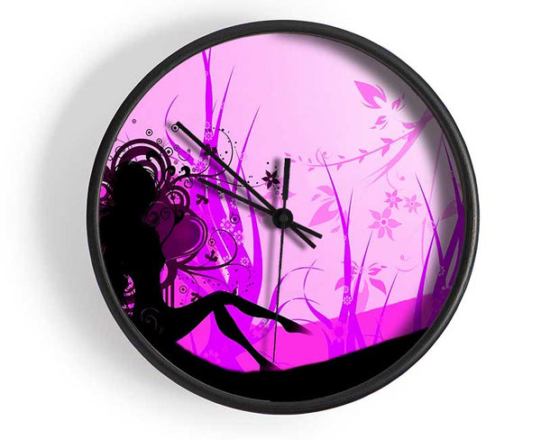 The Pink Lady Clock - Wallart-Direct UK