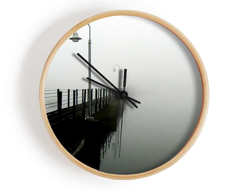 Misty Ocean Pier Clock - Wallart-Direct UK