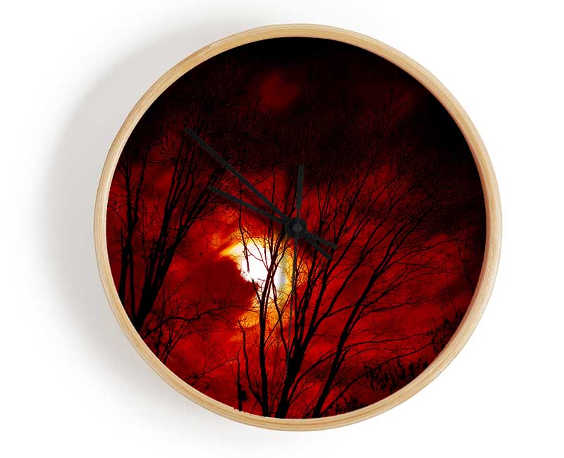 Red Moonlight Clock - Wallart-Direct UK