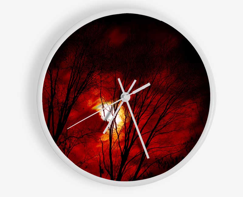 Red Moonlight Clock - Wallart-Direct UK