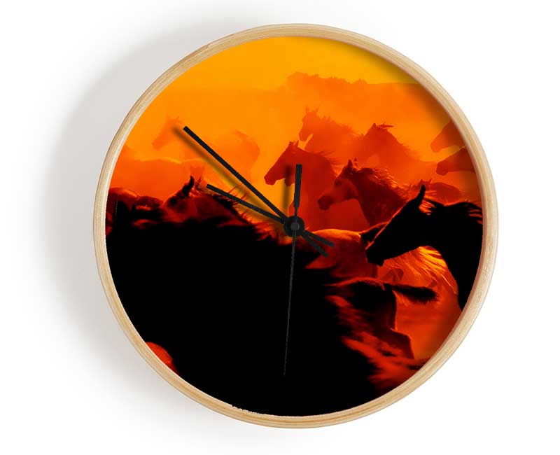 Stunning Wild Horses Clock - Wallart-Direct UK