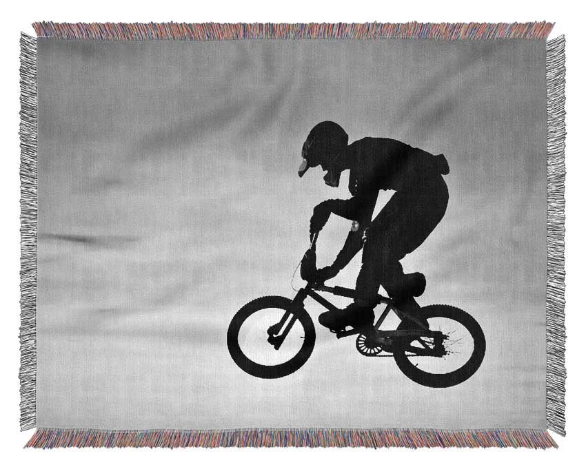 BMX Jump B n W Woven Blanket