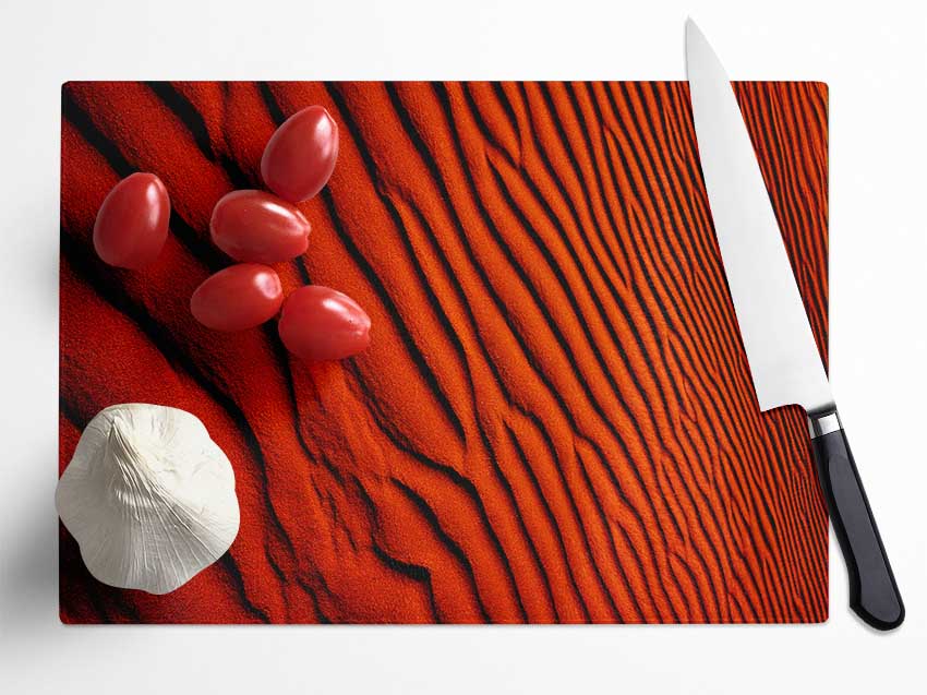 Burnt Orange Desert Sands Glass Chopping Board