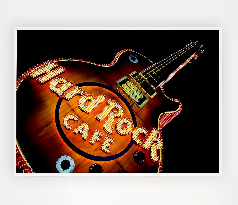 Hard Rock Cafe Guitar Print Poster Wall Art