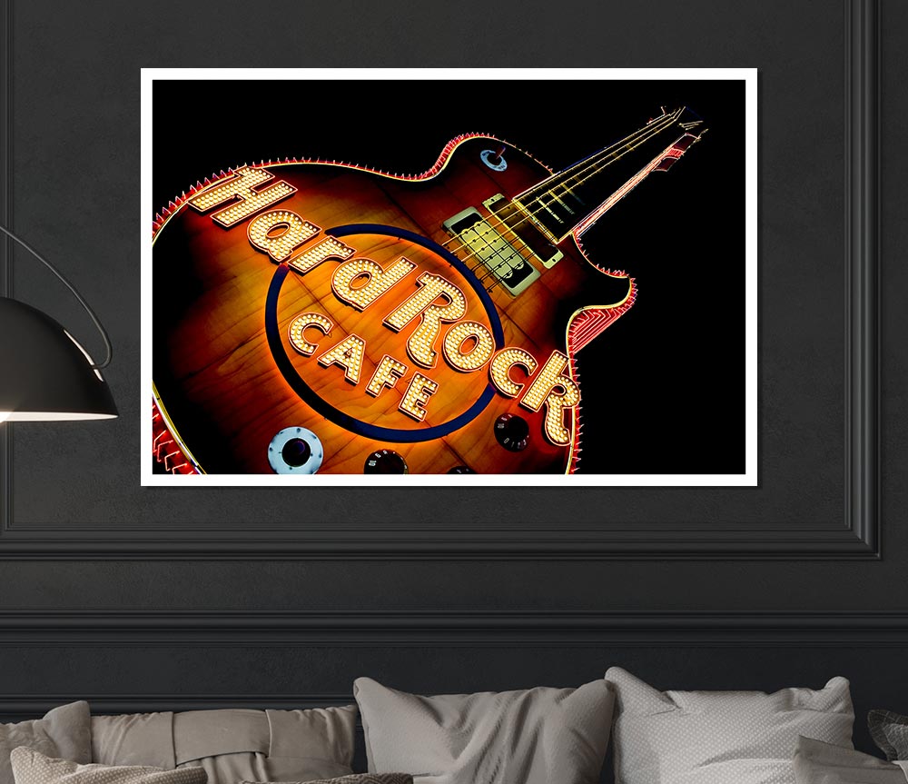 Hard Rock Cafe Guitar Print Poster Wall Art