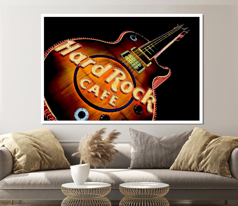 Hard Rock Cafe Guitar Print Poster Wall Art