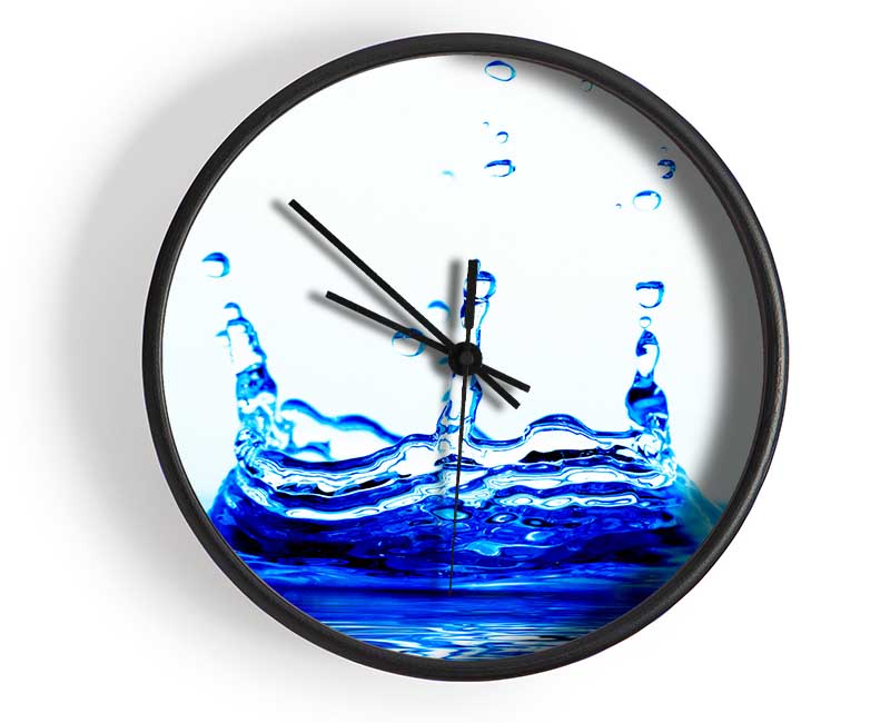 Blue Water Droplets Clock - Wallart-Direct UK