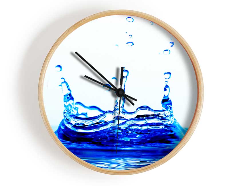 Blue Water Droplets Clock - Wallart-Direct UK