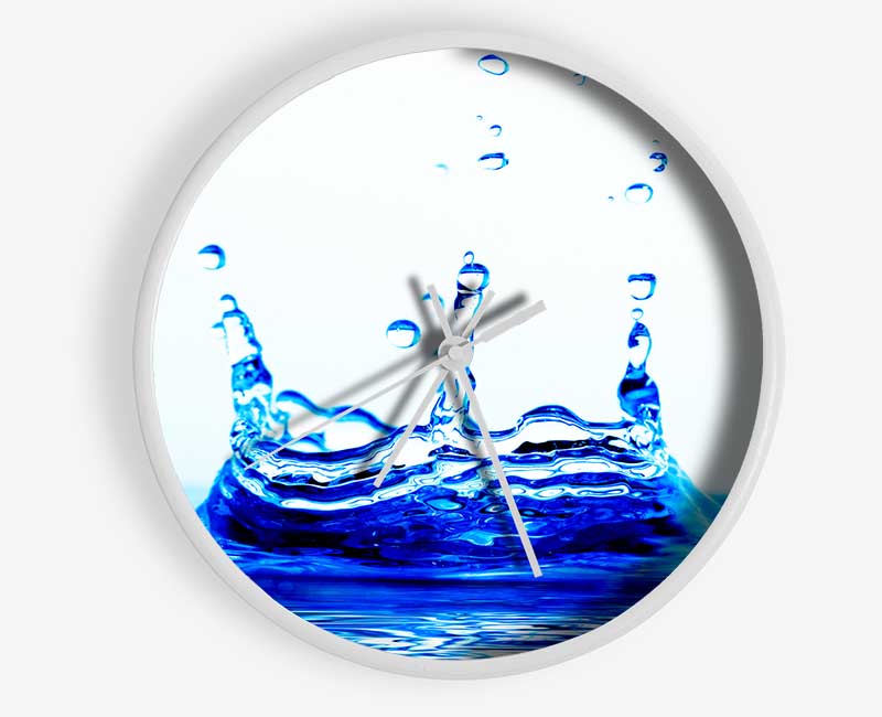 Blue Water Droplets Clock - Wallart-Direct UK