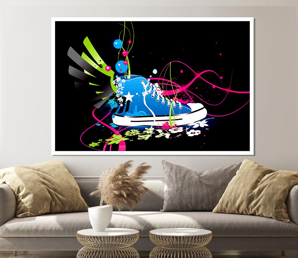 Colourful Converse Shoe Print Poster Wall Art