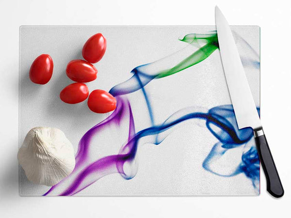 Multi-Coloured Smoke Glass Chopping Board