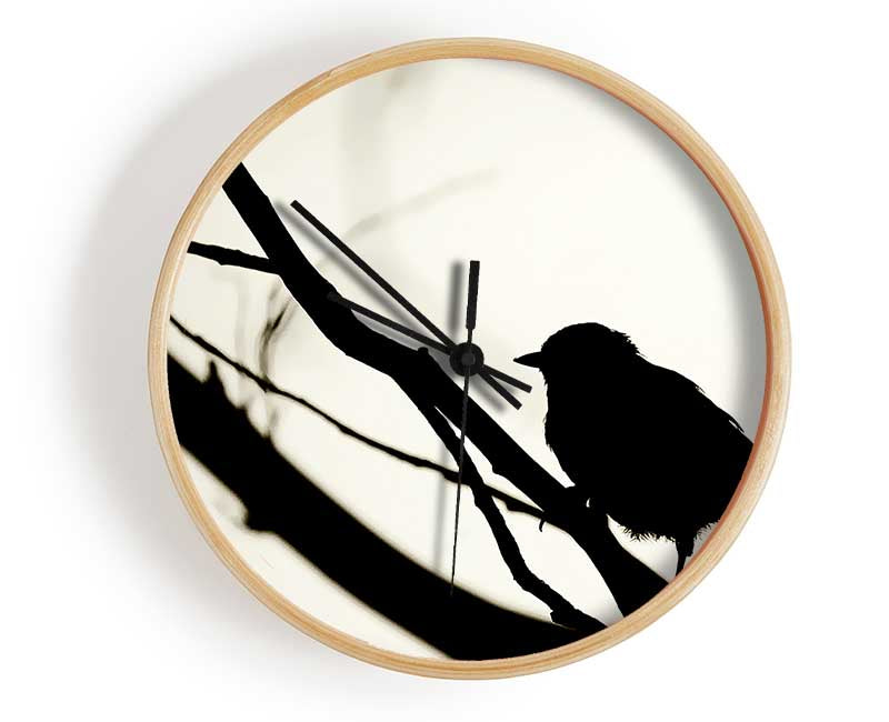 Birds Pirch Clock - Wallart-Direct UK