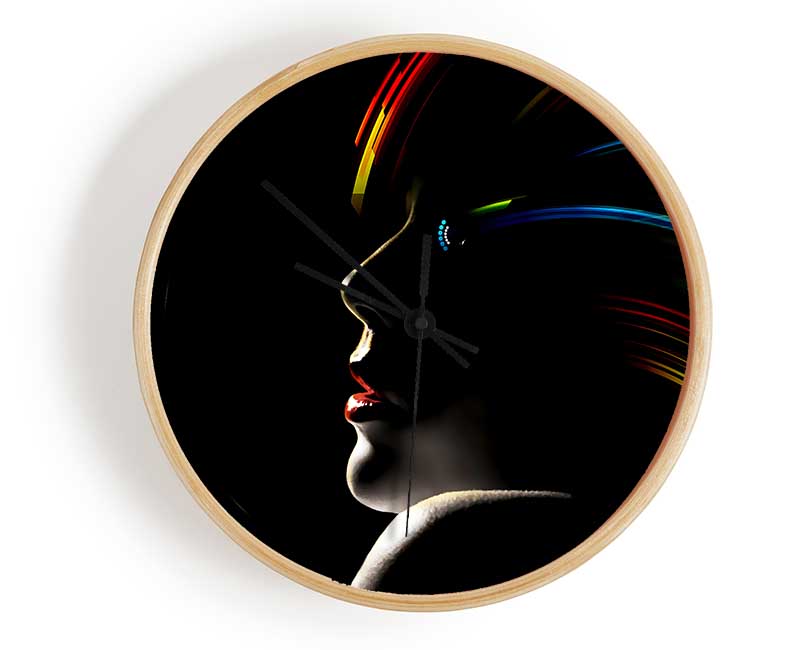 Rainbow Hair Clock - Wallart-Direct UK