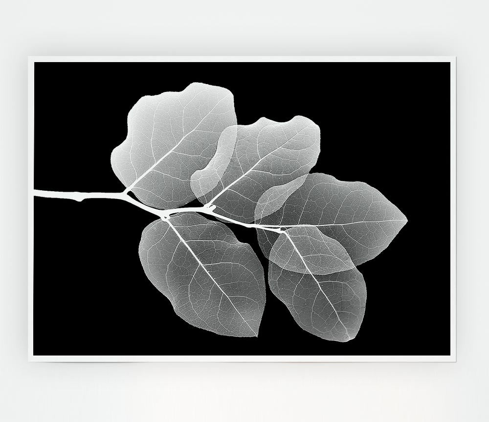 Winter Leaf Print Poster Wall Art